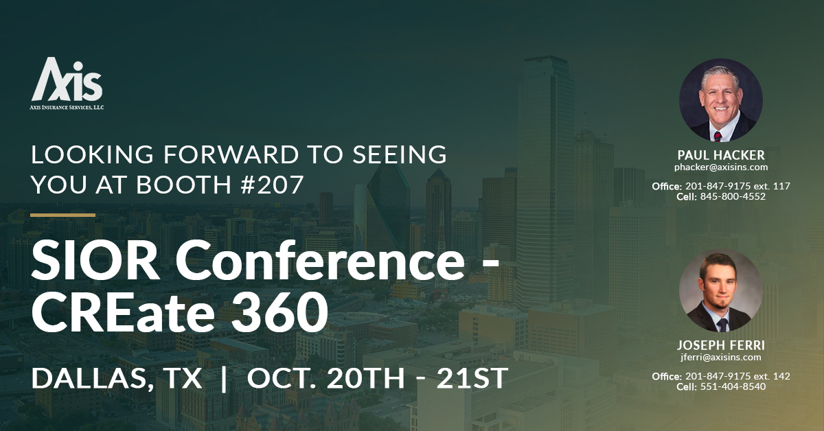 Axis Insurance Services to Attend SIOR Conference in Dallas